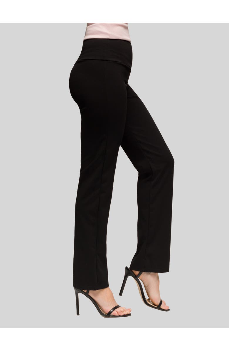 24seven Comfort Apparel Comfortable Stretch High Waist Dress Pants, Alternate, color, Black
