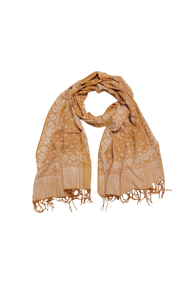 Kasih Co-op Handmade Batik Scarf, Main, color, Frangipani