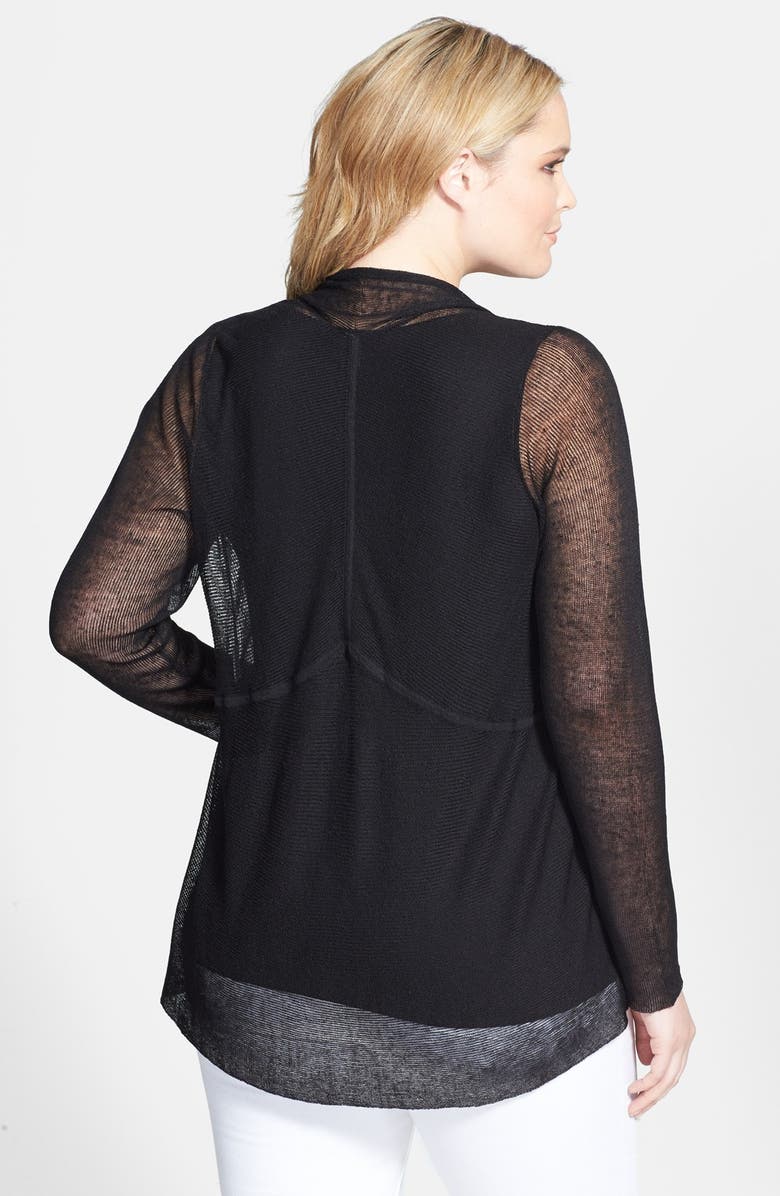Eileen Fisher Hemp Blend Shaped Cardigan, Alternate, color, 