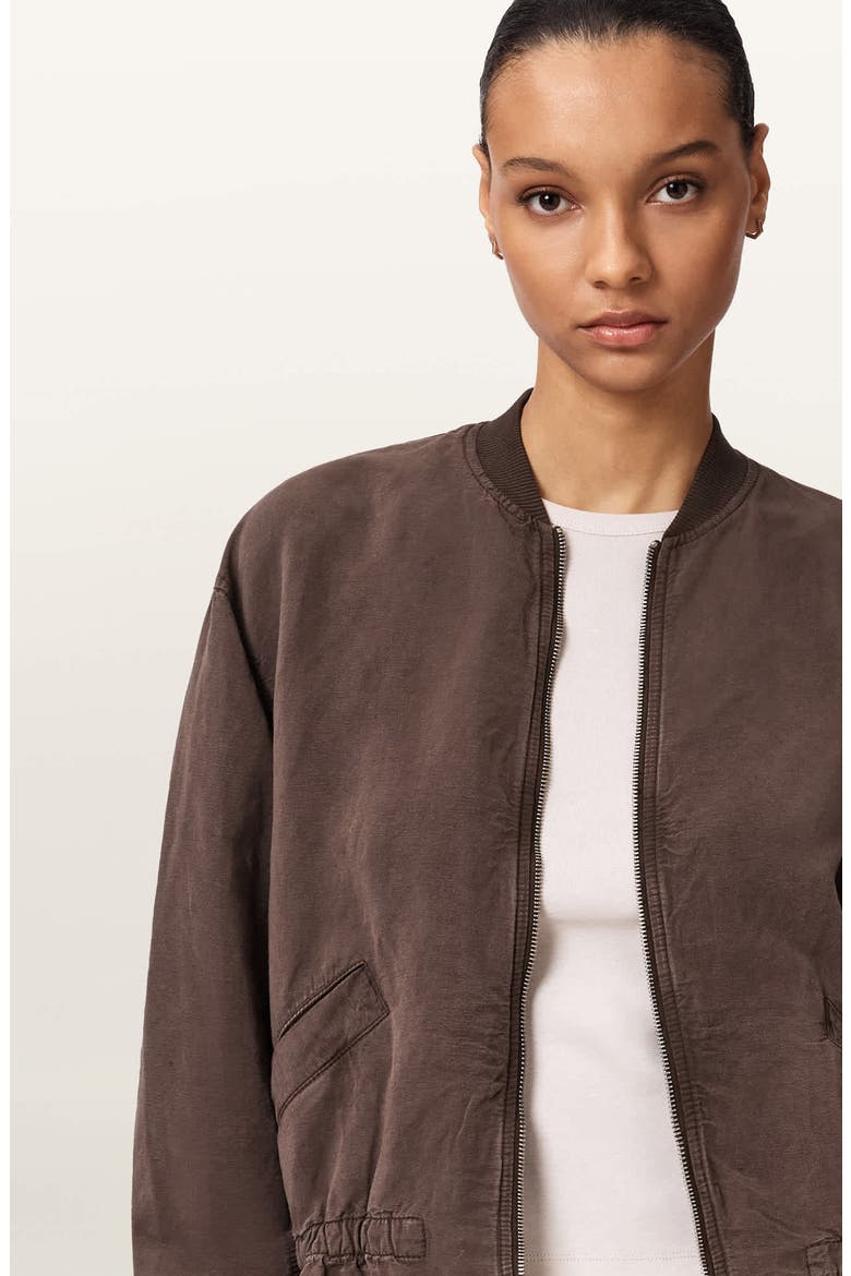Sofi Bomber Jacket, Alternate, color, PLUM BROWN