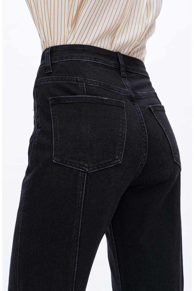 Seamed High Waist Wide Leg Jeans, Alternate, color, BLACK/ BLACK