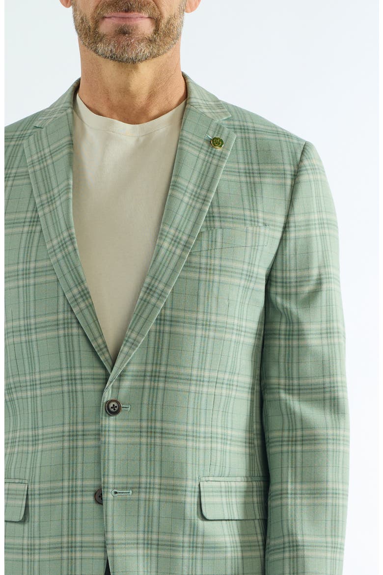 Plaid Wool Blend Sport Coat, Alternate, color, OLIVE