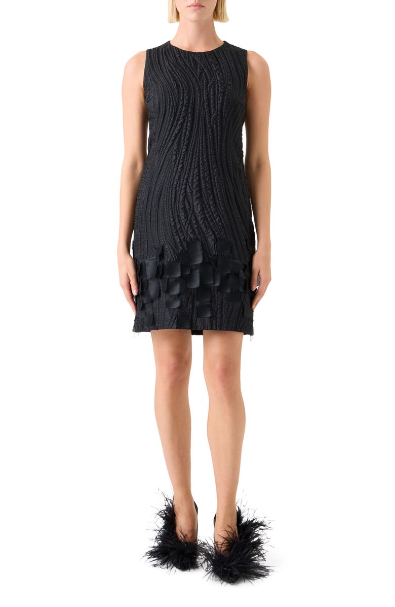 Akris Waves Jacquard Sheath Dress, Main, color, Black