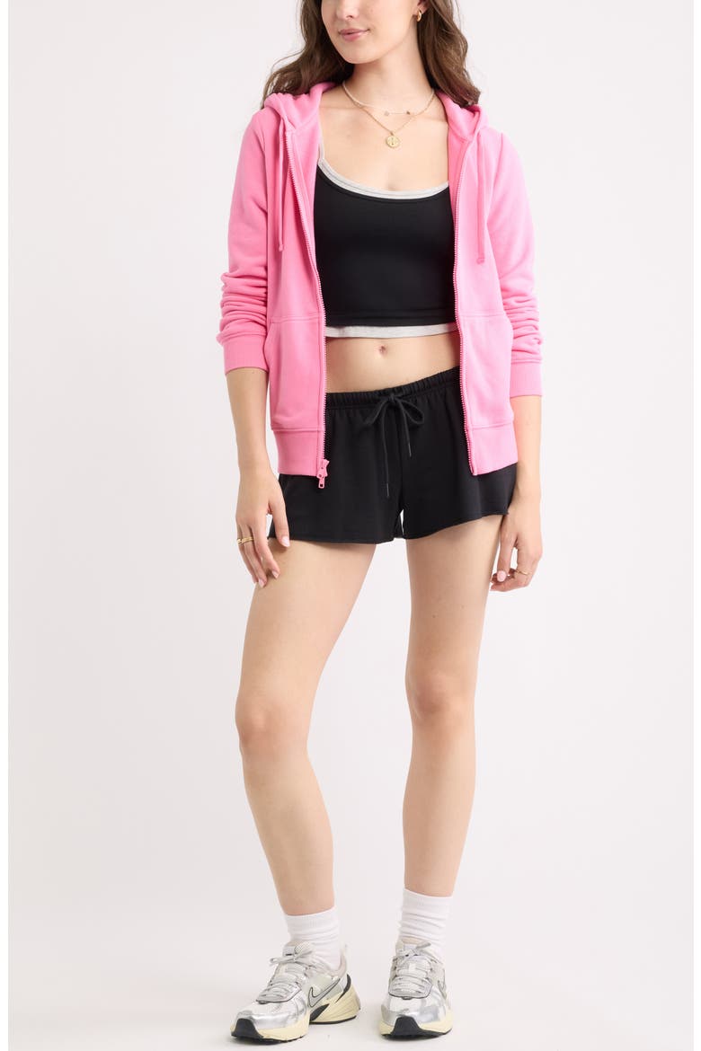 Narrow Drawstring Sweat Shorts, Alternate, color, BLACK