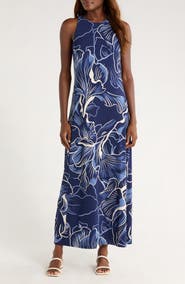 Tommy Bahama Jasmine Sapphire Sleeveless Maxi Dress
