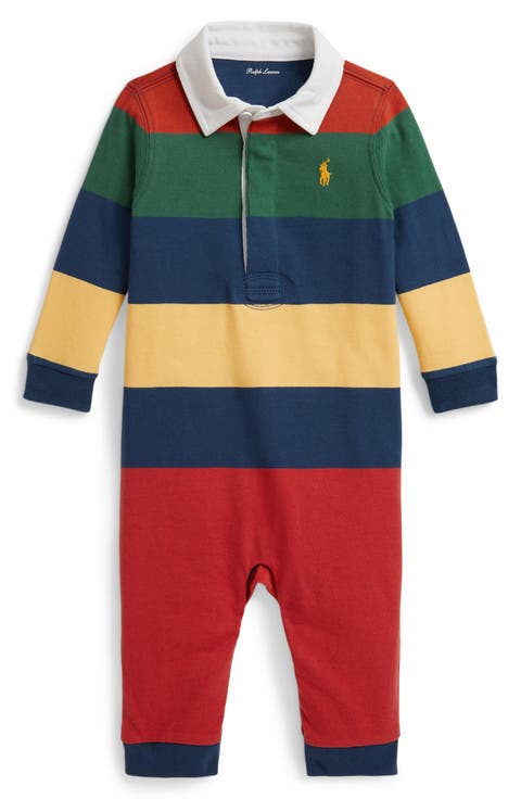 Kids' Stripe Cotton Rugby Coverall