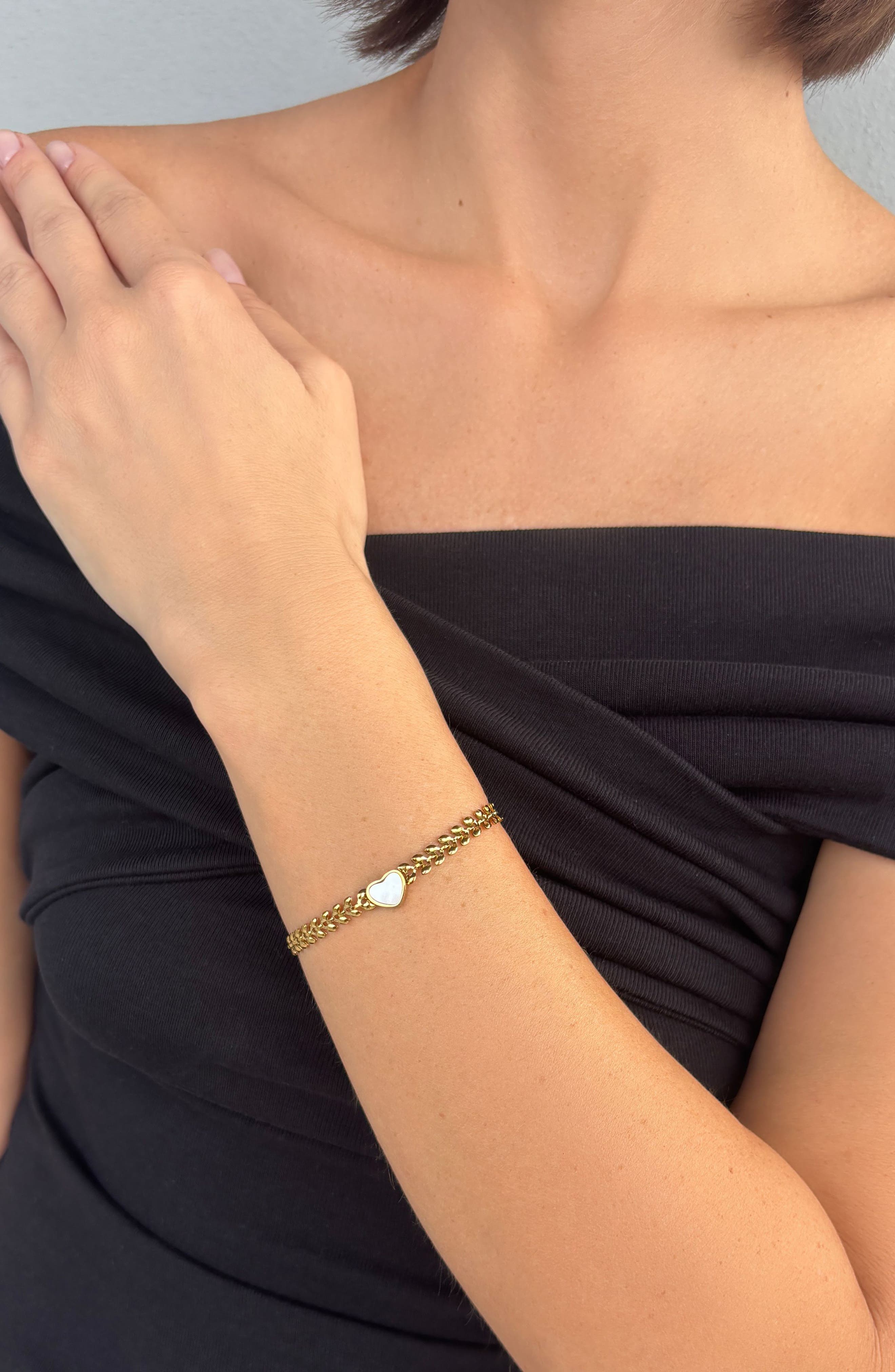 Adornia Heart Charm Curb Link Bracelet (Women) | Nordstromrack