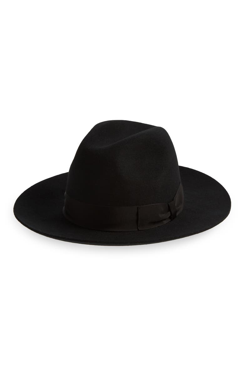 Wool Blend Felt Fedora, Main, color, N0000 NERO