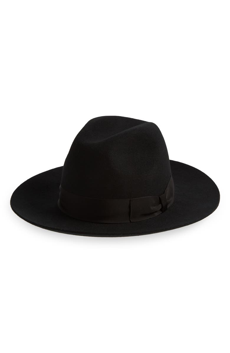Dolce&Gabbana Wool Blend Felt Fedora, Main, color, N0000 Nero