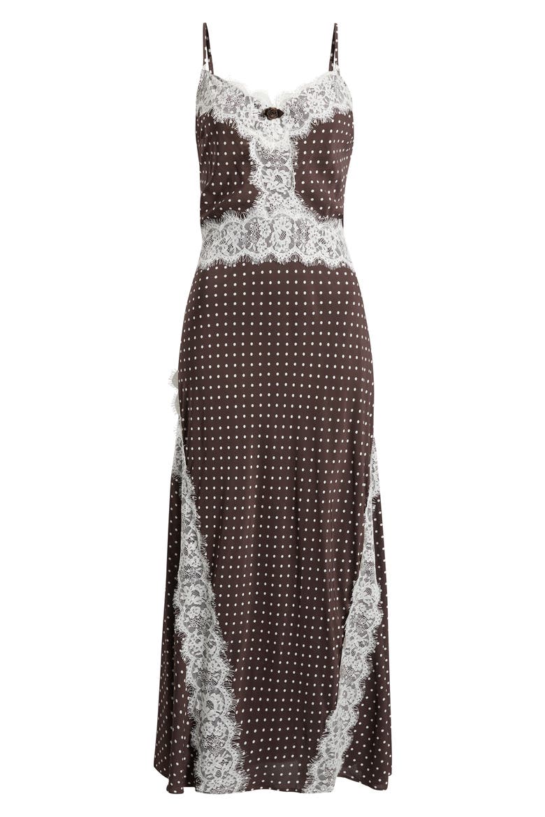 The Francesca Lace Trim Midi Slipdress, Alternate, color, LINDSAY DOT CHOCOLA