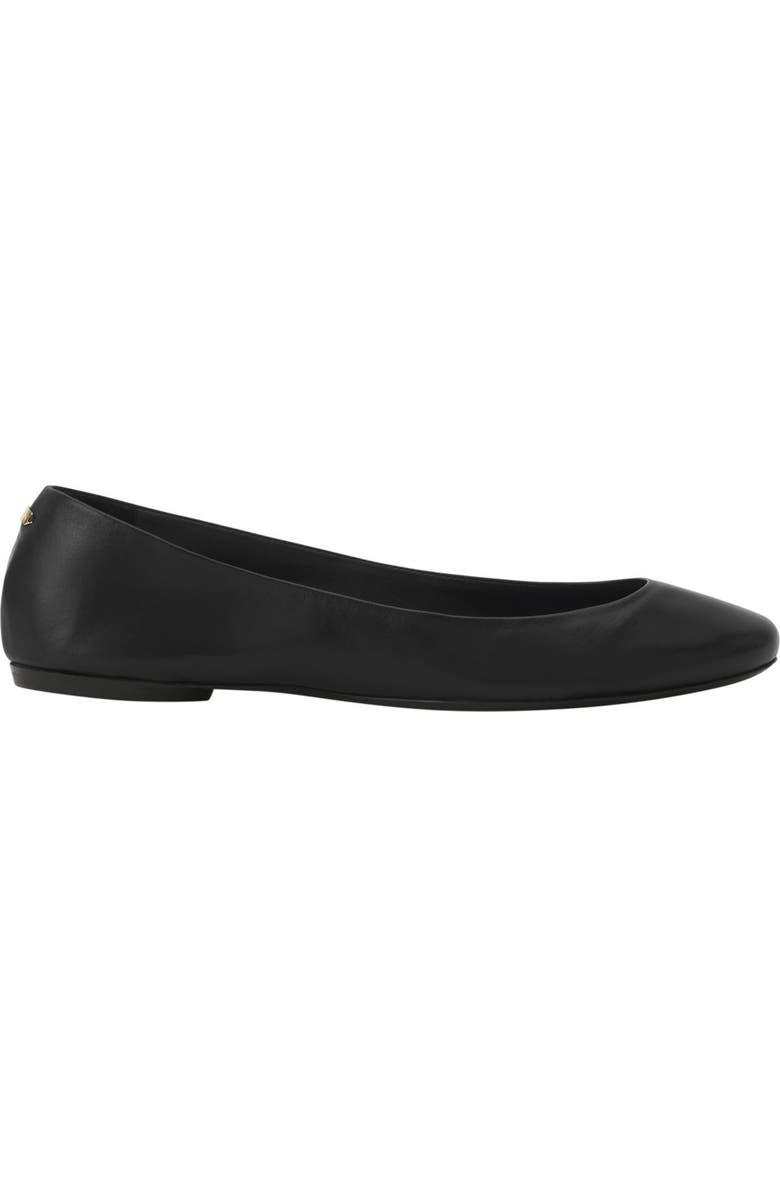 Lanvin The Ballerina Flat In Leather, Main, color, Black