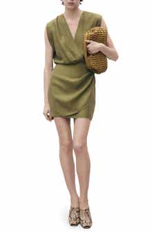 MANGO Faux Wrap Minidress