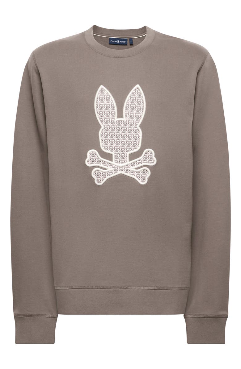 Psycho Bunny Elno Bunny Appliqué Peached Cotton Crewneck Sweatshirt, Alternate, color, 
