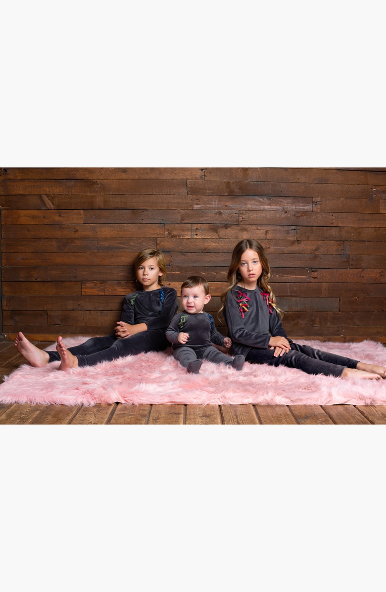 NoggiWear Velour Bows Loungewear Set, Alternate, color, 