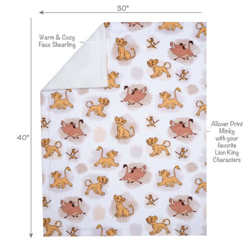 Lambs & Ivy Disney Baby Lion King Safari Soft White Fleece Baby Blanket In White