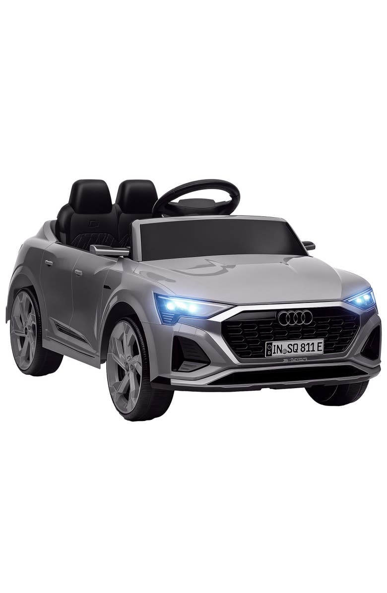 Qaba Audi Q8 e-tron Sportback 12V Kids Ride on Car with Remote, 4 Spring Suspension Wheels, Main, color, Gray