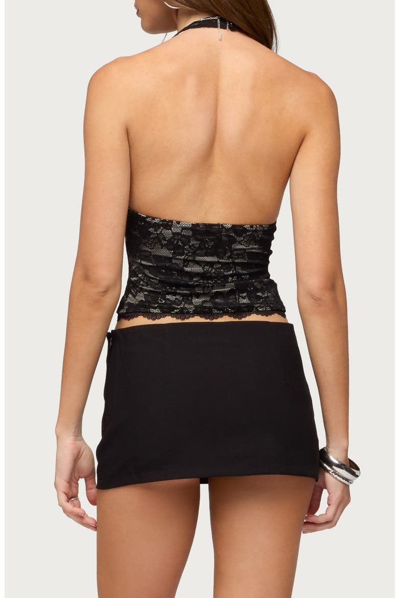 Dessa Lace Halter Top, Alternate, color, BLACK