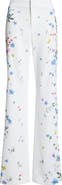 Alice + Olivia Andrew Placed Floral Slim Bootcut Pants