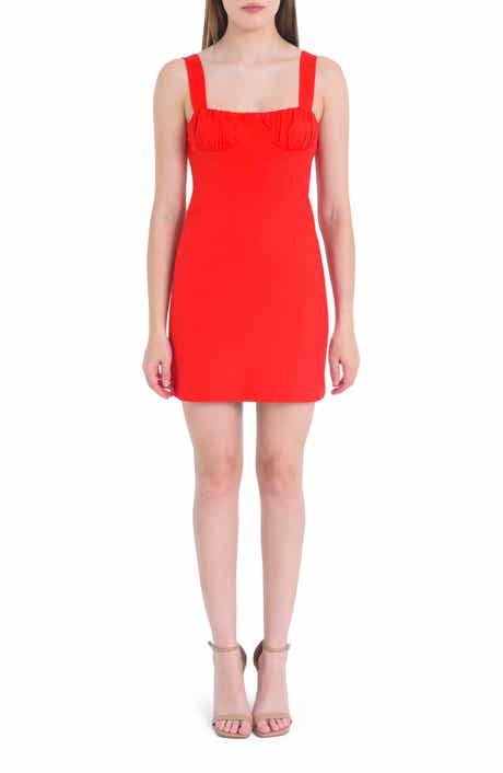 WAYF Patricia Ruched Cup Sheath Minidress