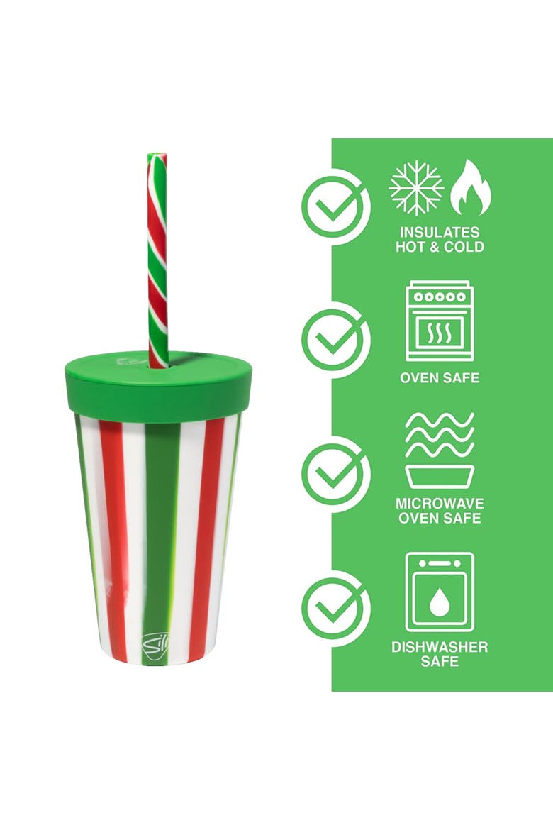 Silicone 16oz Straw Tumbler, Alternate, color, Multicolored