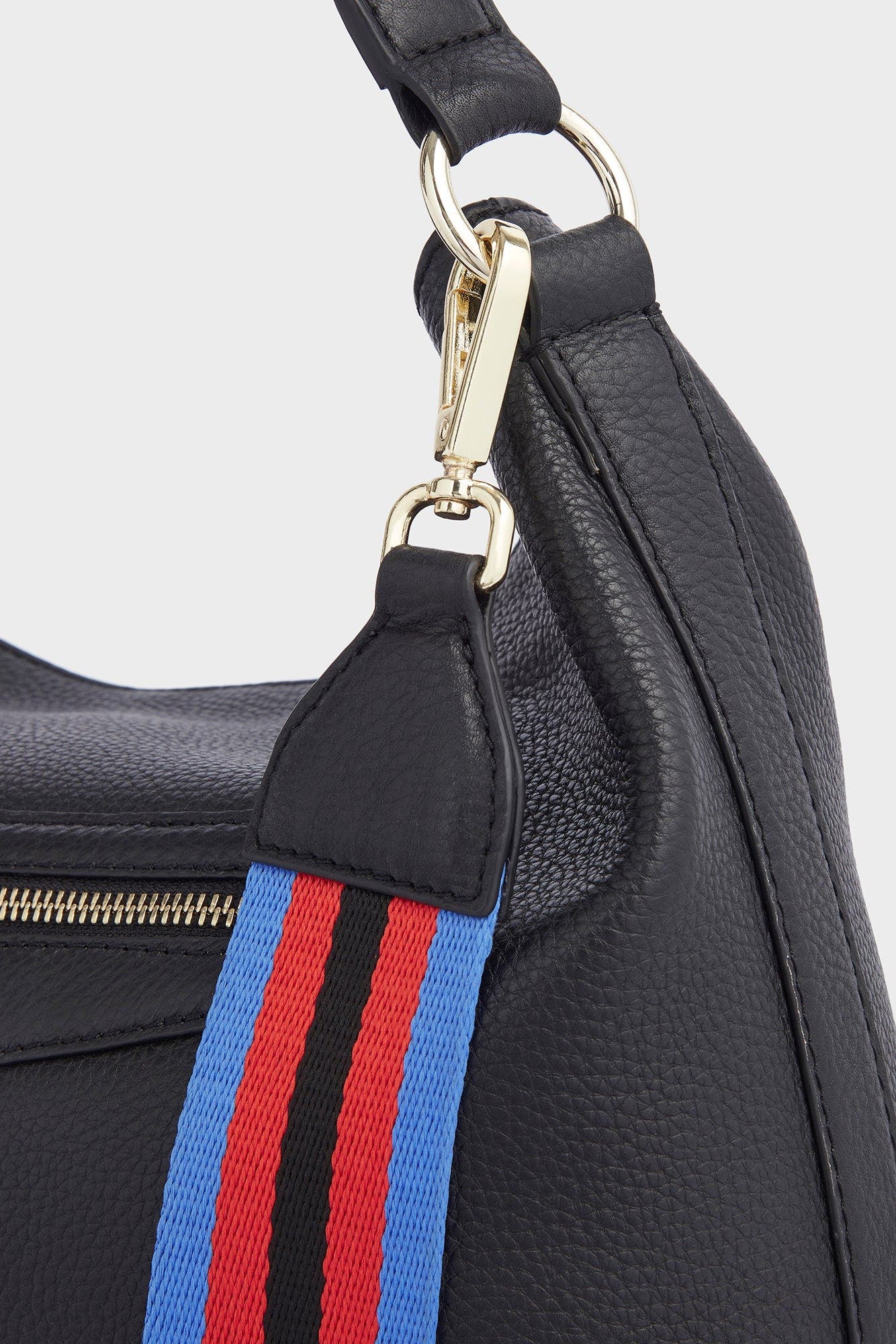 Osprey London The Hendrix Leather Large Hobo Bag, Alternate, color, Black