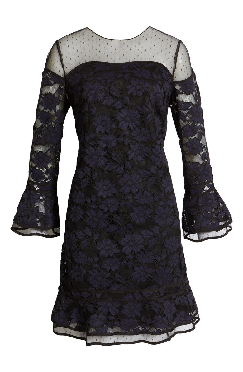 Shani Illusion Neck Lace A-Line Dress, Alternate, color, 