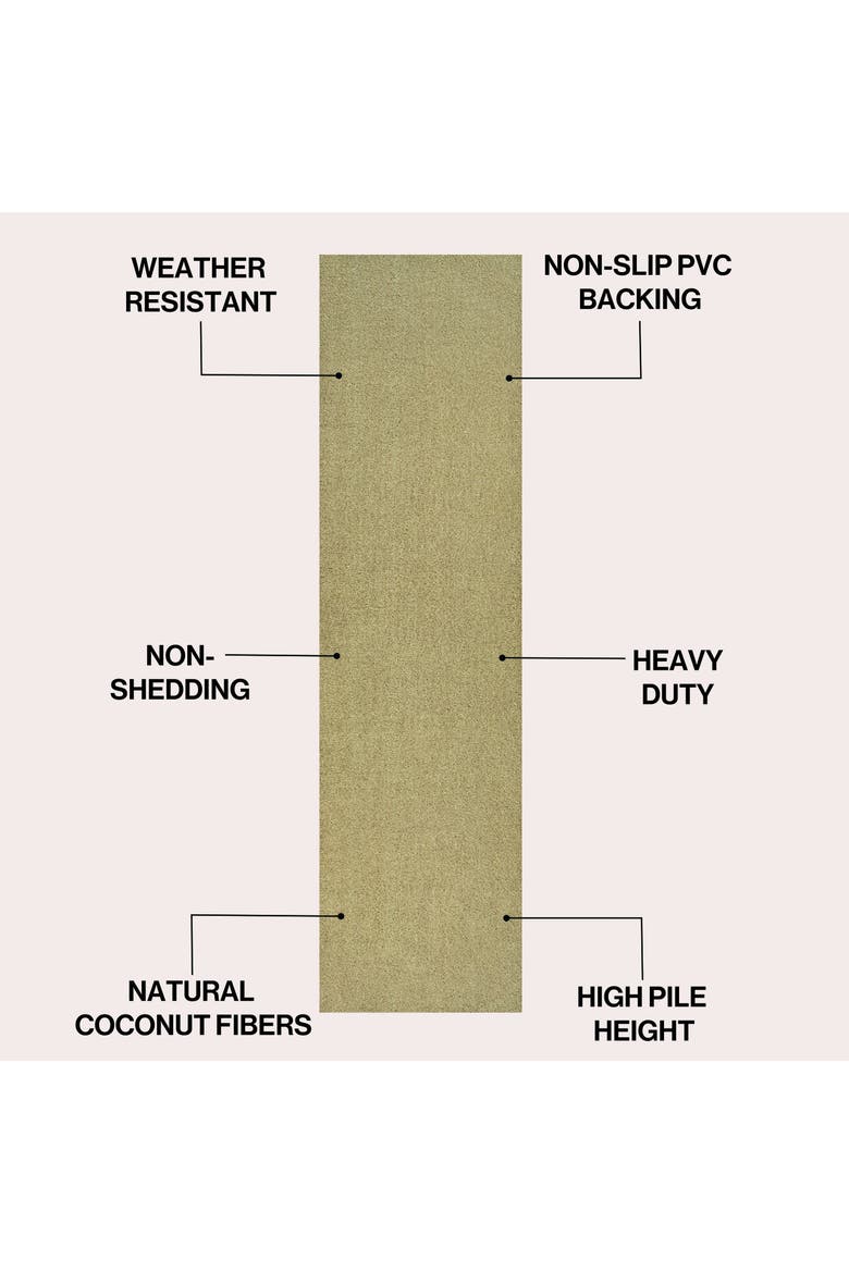Peater Classic Casual Commercial Natural Coir Indoor/Outdoor Mat, Alternate, color, Bleach