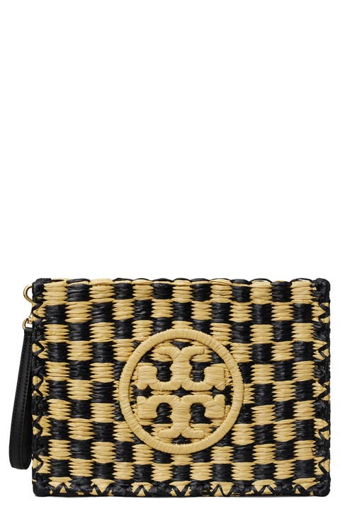 Ella Woven Raffia Wristlet