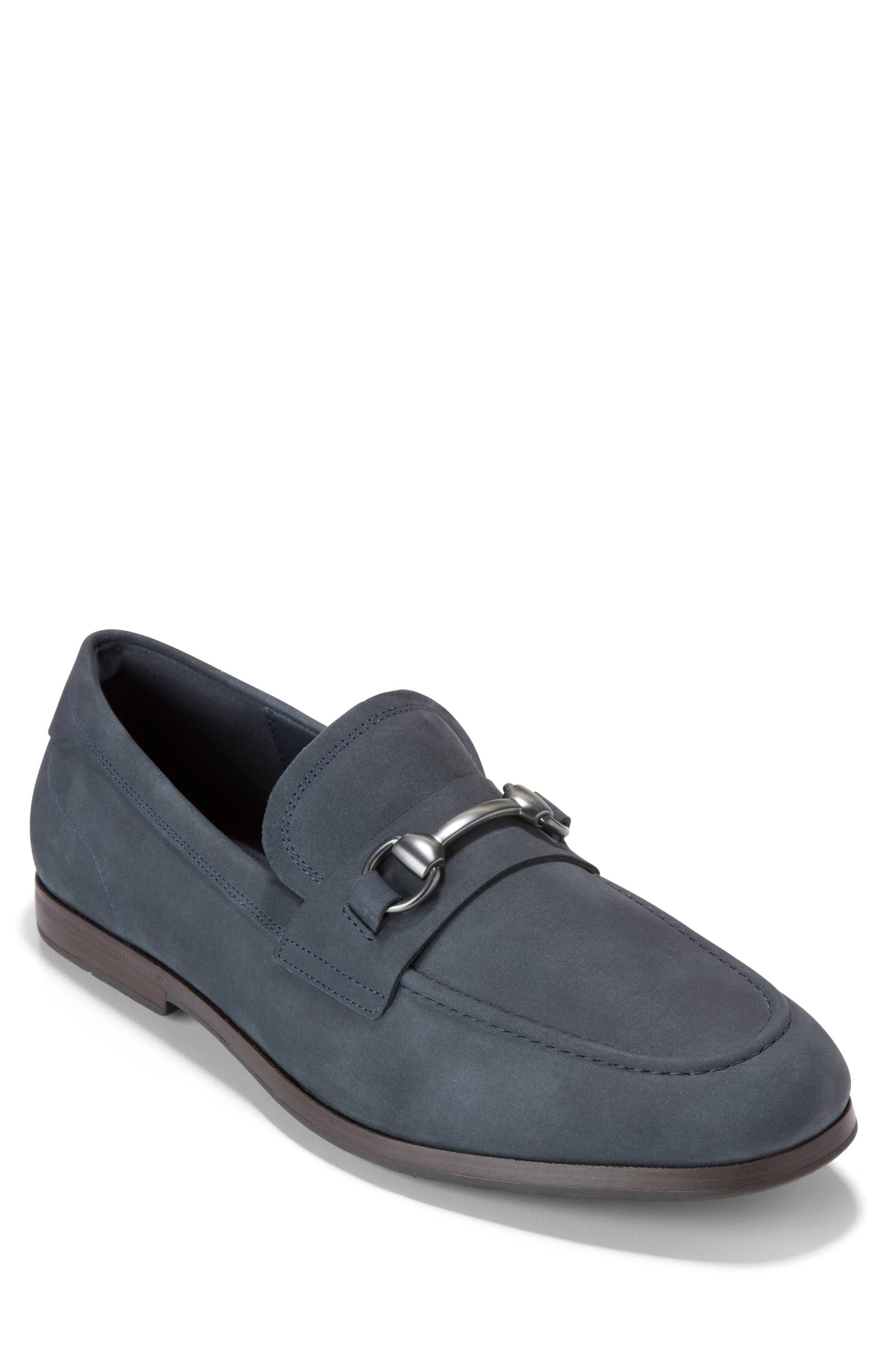 Wyeth Grand Bit Loafer, Main, color, NAVY BLAZER NUBUCK/ NATURAL