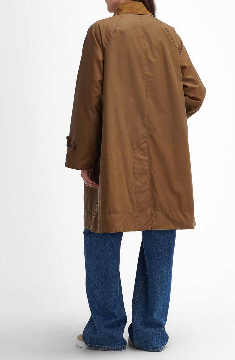 Barbour Hartwick Water Resistant Waxed Cotton Coat, Alternate, color, Sand/ Muted Cabernet Tartan