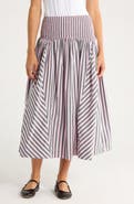 Damson Madder Layla Godet Organic Cotton Midi Skirt