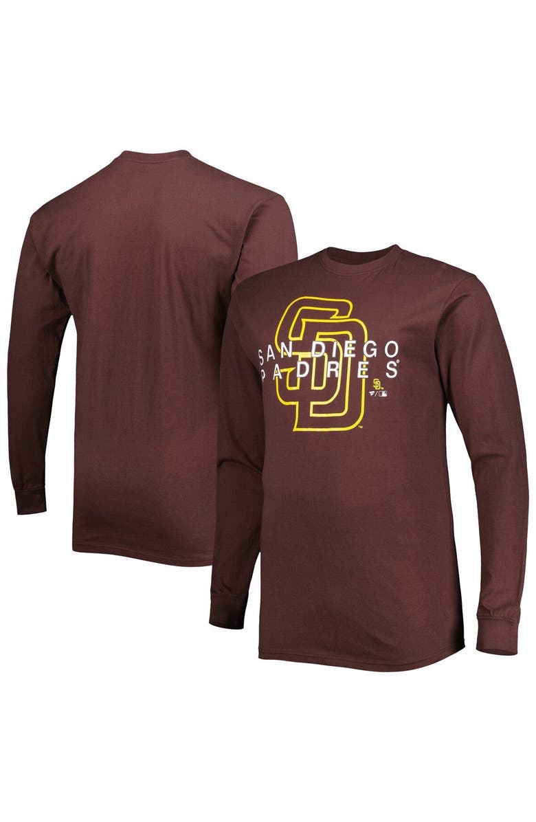 PROFILE Men's Brown San Diego Padres Big & Tall Long Sleeve T-Shirt, Main, color, Brown