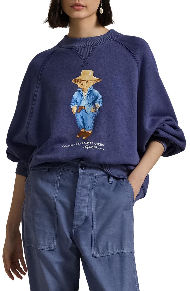 Polo Ralph Lauren Bear Oversize Graphic Sweatshirt, Main, color, 
