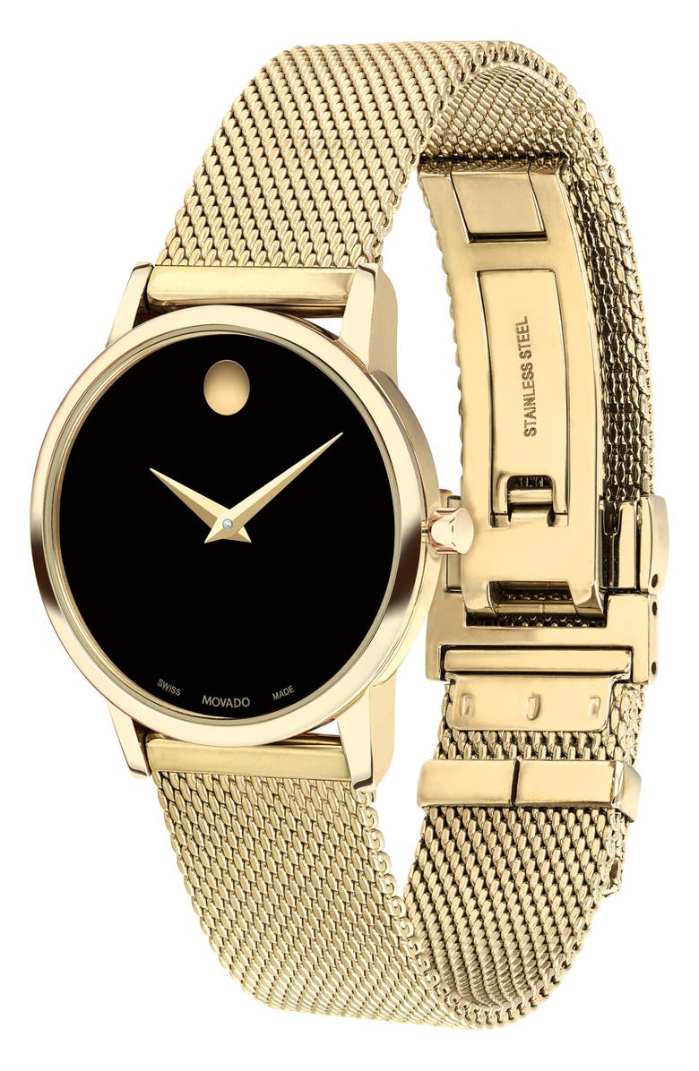 Movado Museum Classic Mesh Strap Watch, 28mm, Alternate, color, 