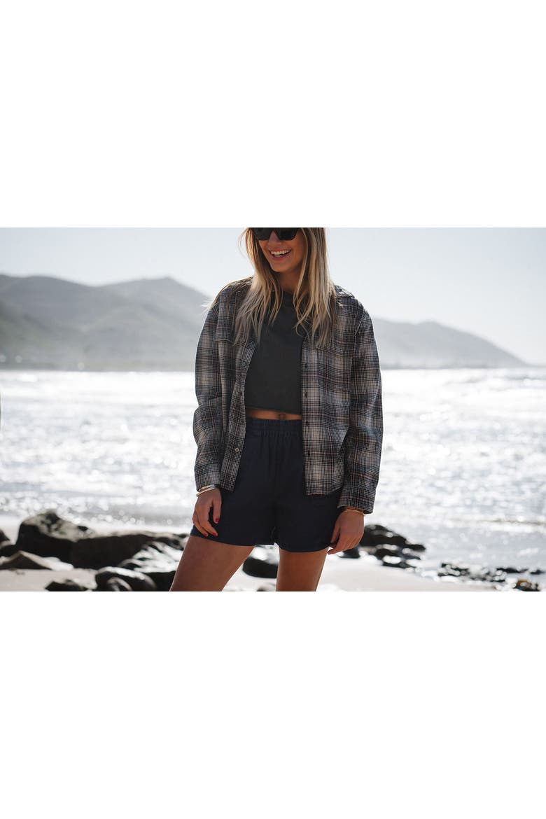 Gender Inclusive Summer Softy Plaid Shirt, Alternate, color, Black / Red