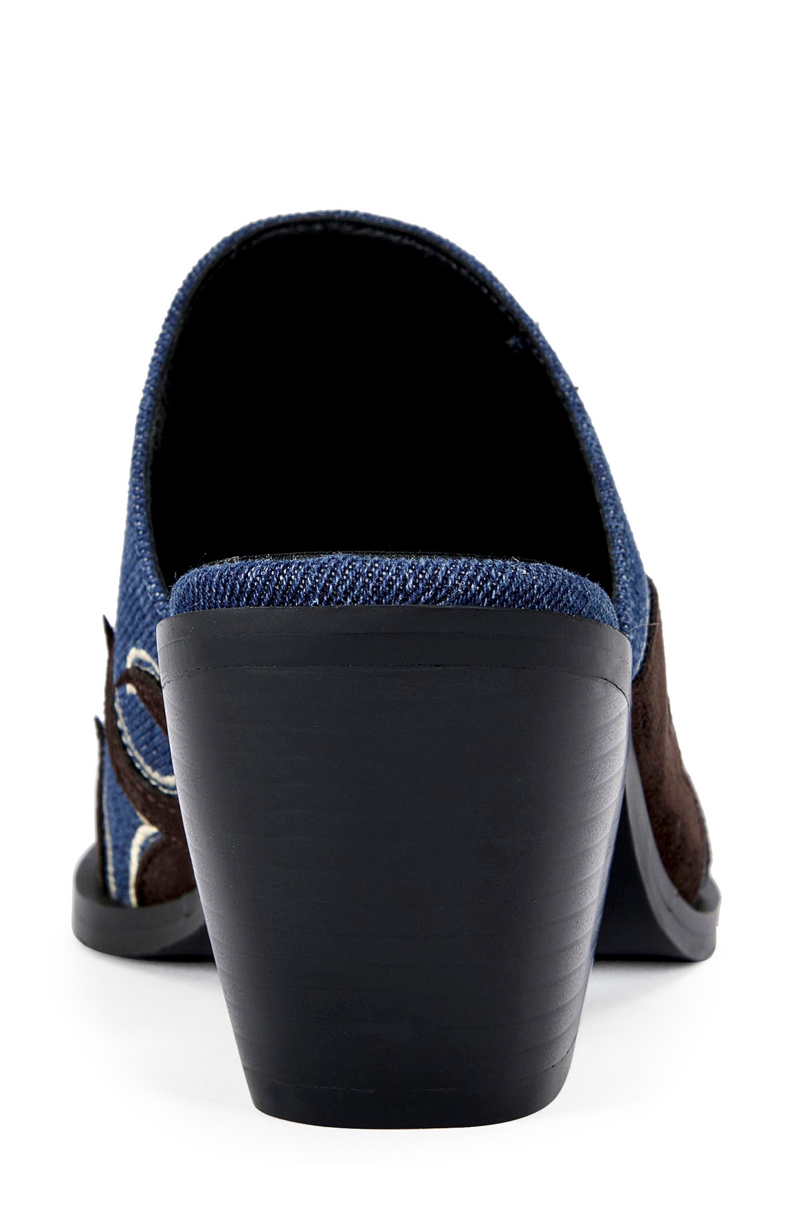 AZALEA WANG Cecily Western Mule, Alternate, color, Blue/ Brown