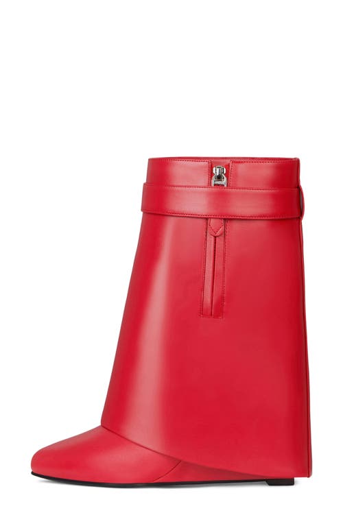 Shop Givenchy Shark Lock Bootie In Red