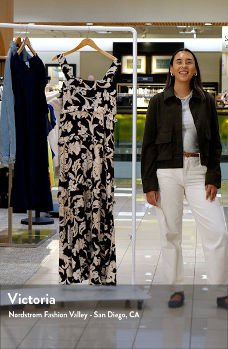 Floral Print Ruffle Maxi Dress, sales video thumbnail