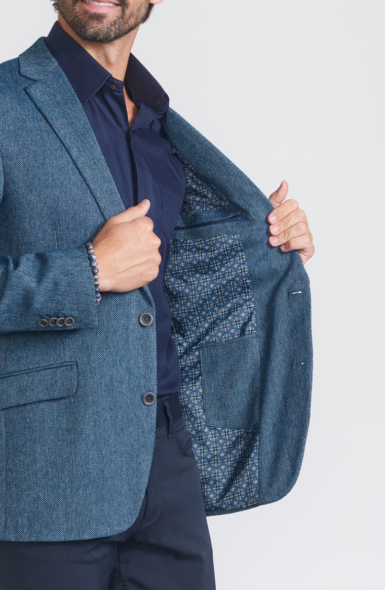 SAVILE ROW CO Herringbone Sport Coat, Alternate, color, Blue