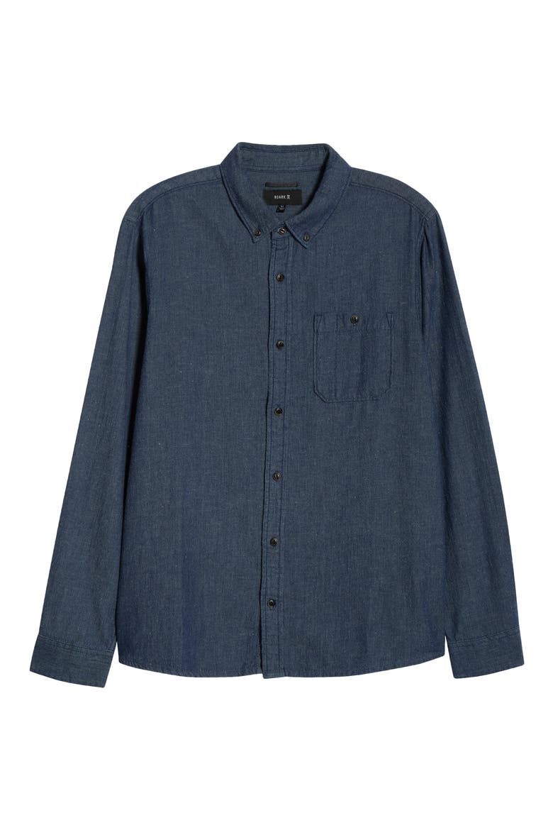 Scholar Organic Cotton Chambray Button-Down Shirt, Alternate, color, MID INDIGO