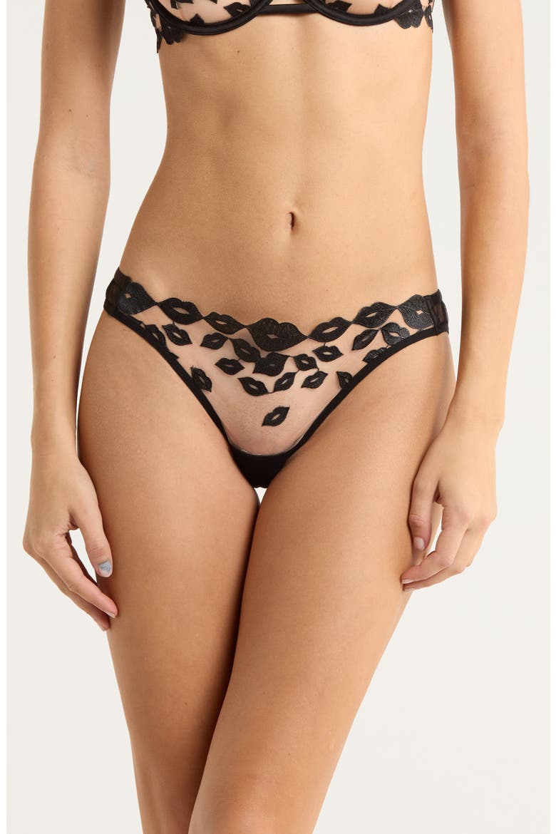 Marian Ebroidered Briefs, Main, color, BLACK/ SHEER