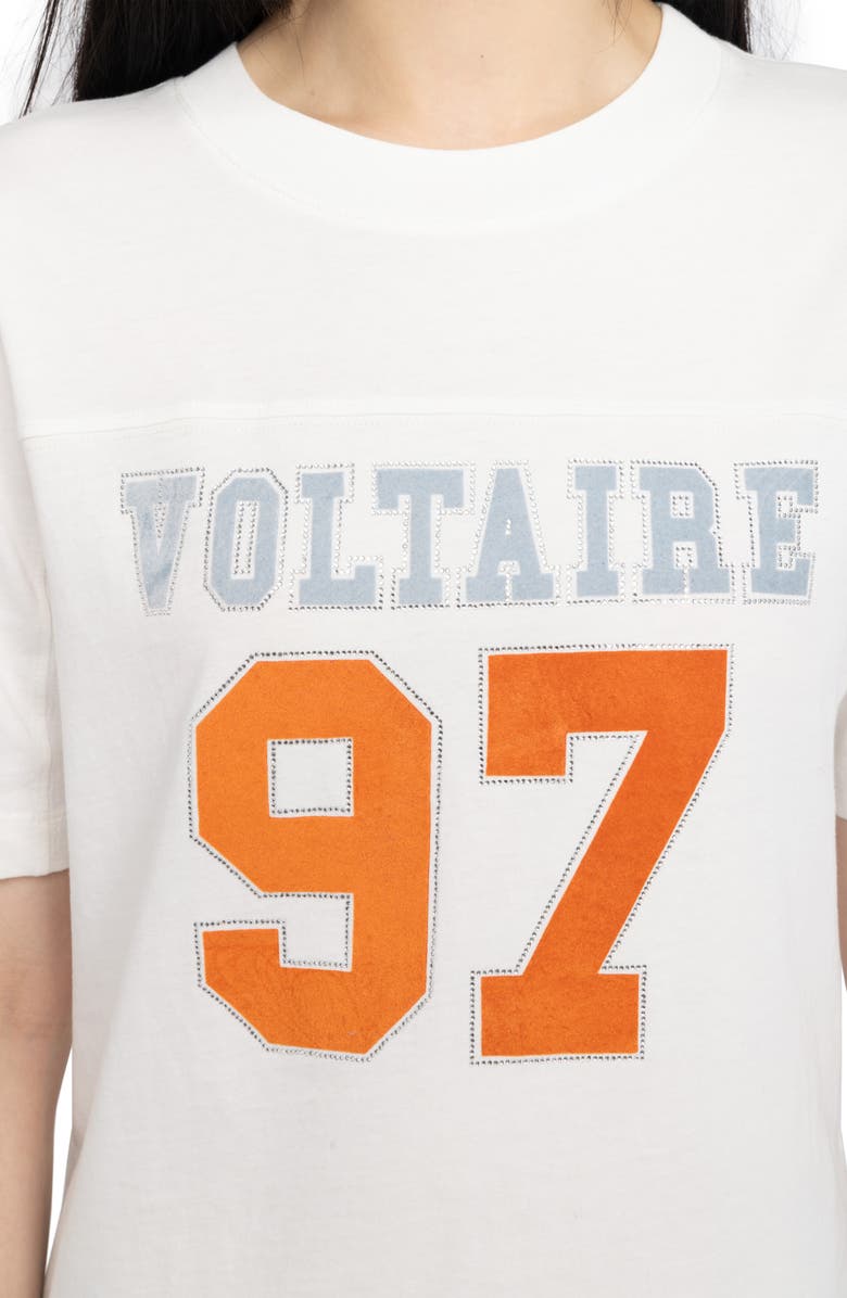 Zadig & Voltaire Boo Flocked Rhinestone T-Shirt, Alternate, color, Judo