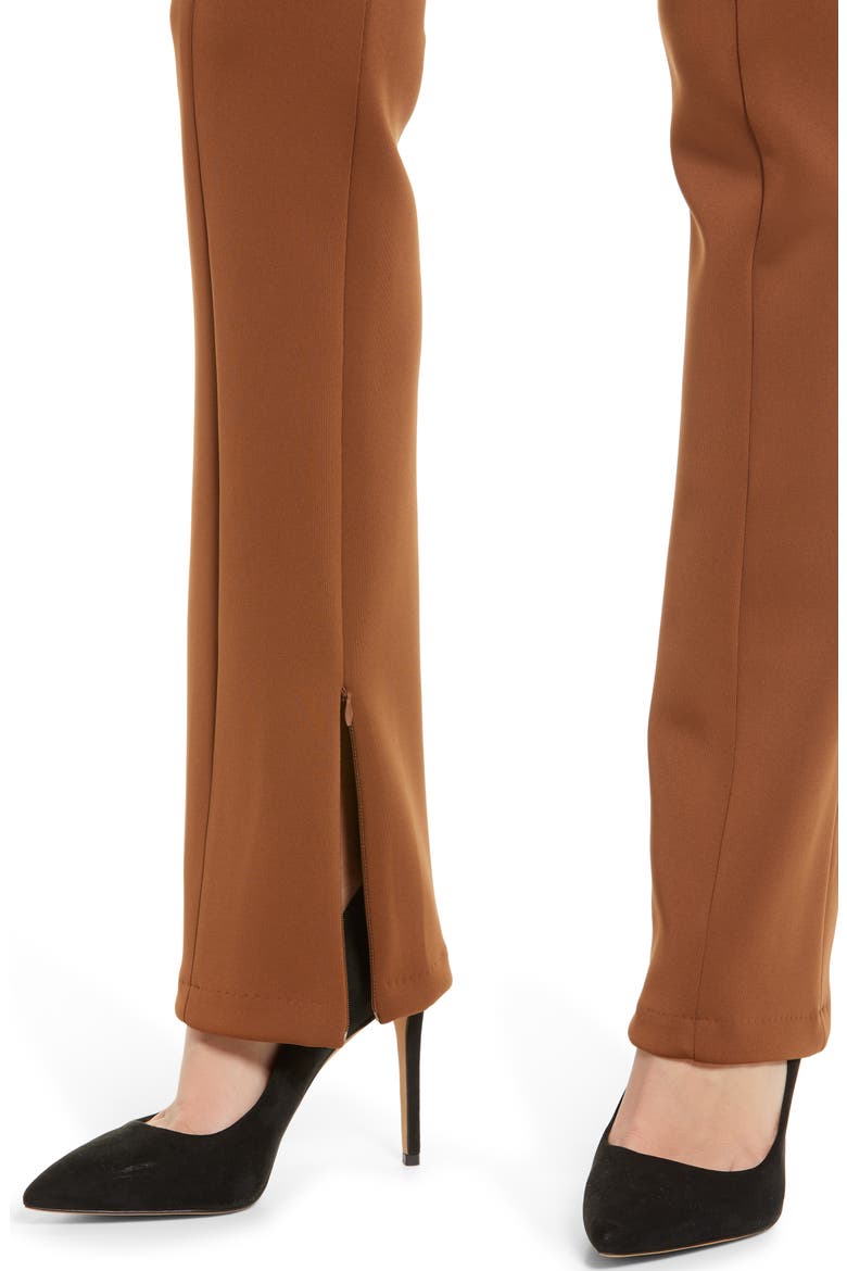 Zip Hem Scuba Knit Pants, Alternate, color, BURNT CARAMEL002