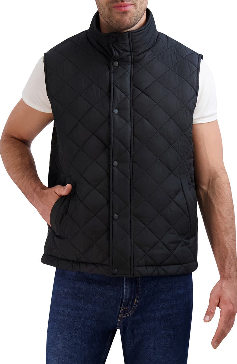 Cole Haan Quilted Vest, Main, color, Black