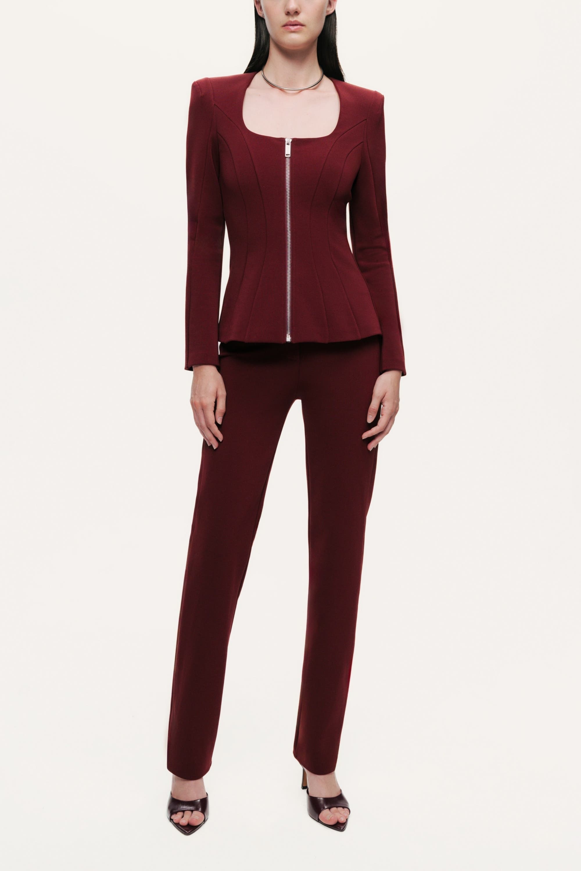 Split-Hem Straight Pants - image 2
