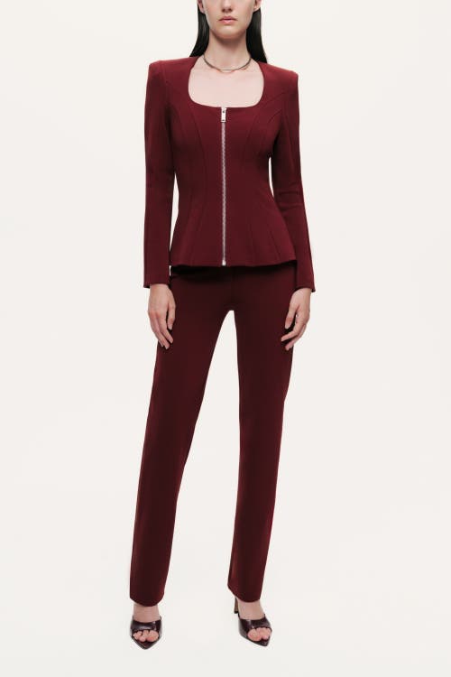 Nocturne Split-hem Straight Pants In Burgundy
