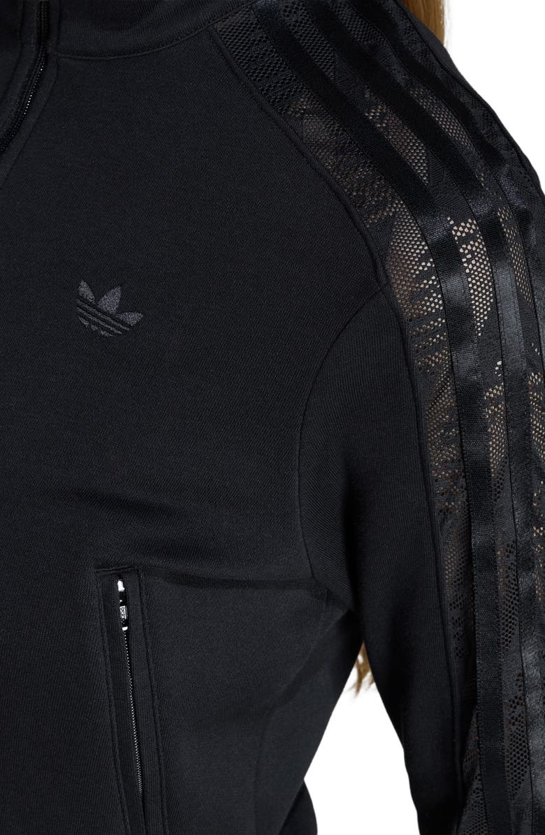 adidas Originals Firebird Lace Track Jacket, Alternate, color, Black