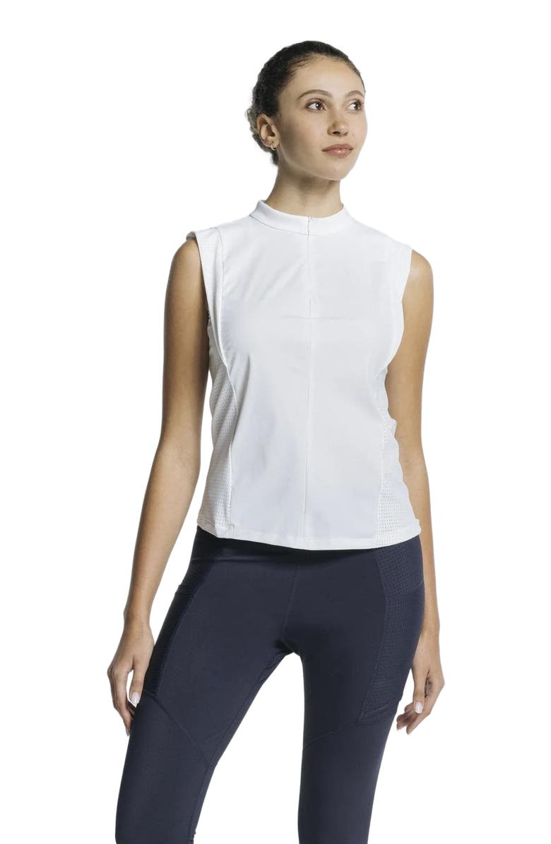 AVI Pickleball Volley Zip Sleeveless, Main, color, White Lotus