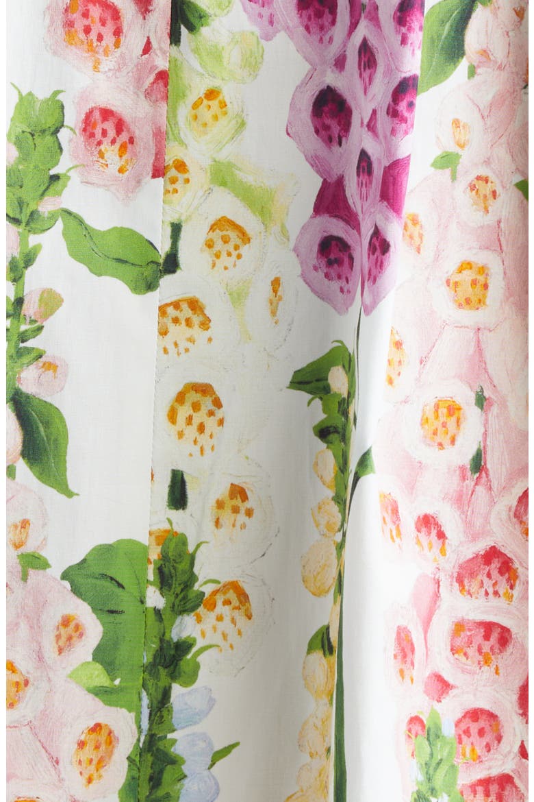 Foxglove Print Sleeveless Stretch Poplin Dress, Alternate, color, WHITE MULTI