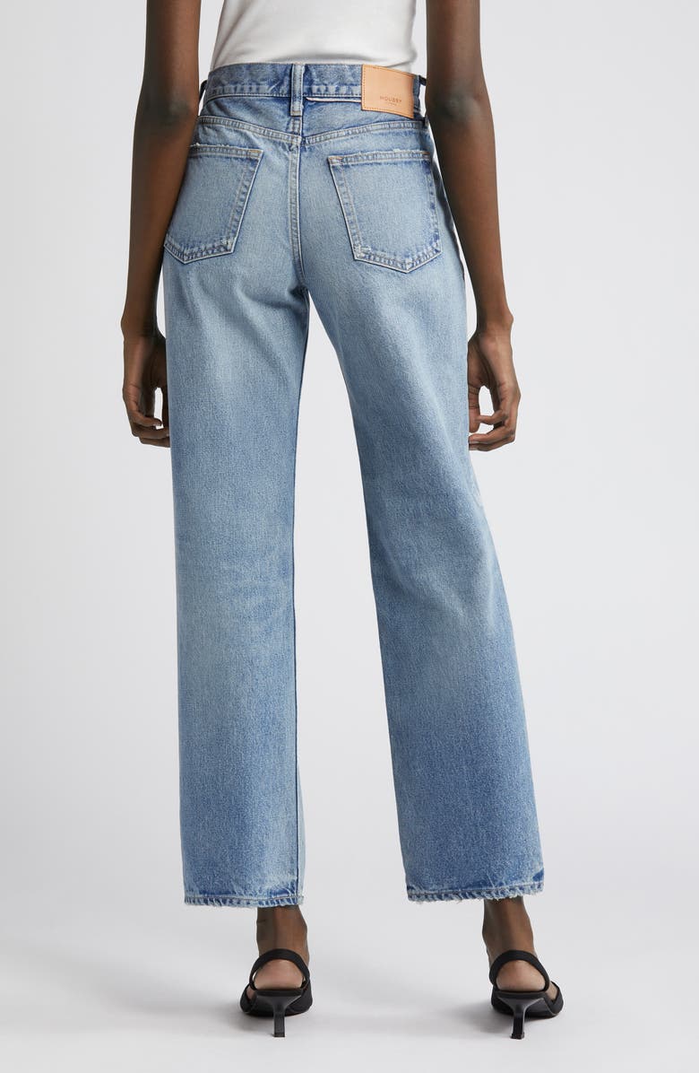 MOUSSY VINTAGE Ballard Ripped Mid Rise Straight Leg Jeans, Alternate, color, Light Blue